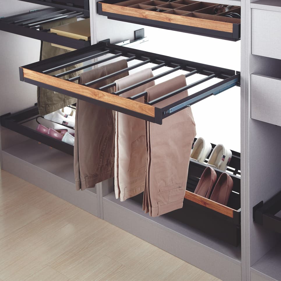 Side Mounted Pull-Out Trouser Rack | JET PRESS