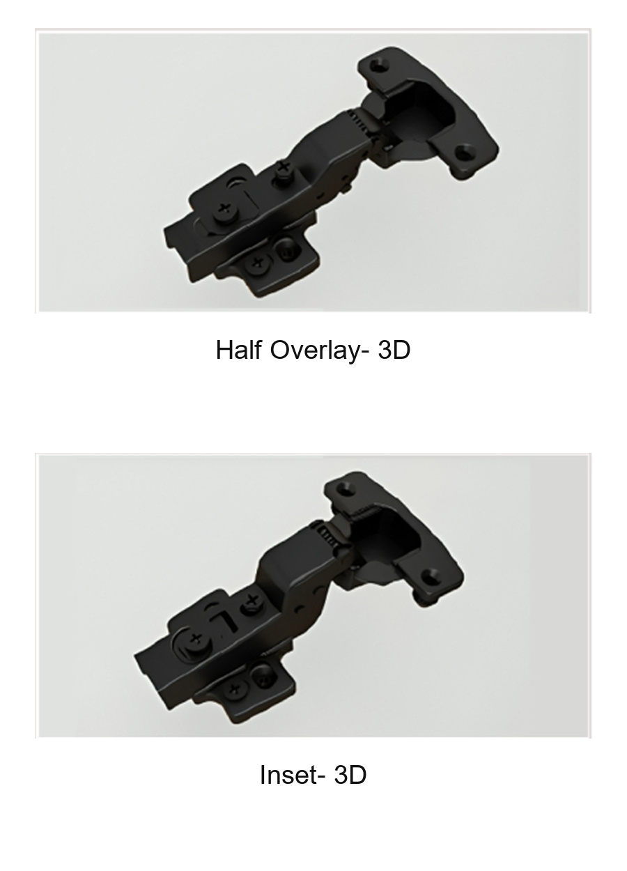 1775 Series half overlay and inset soft-closing hinges